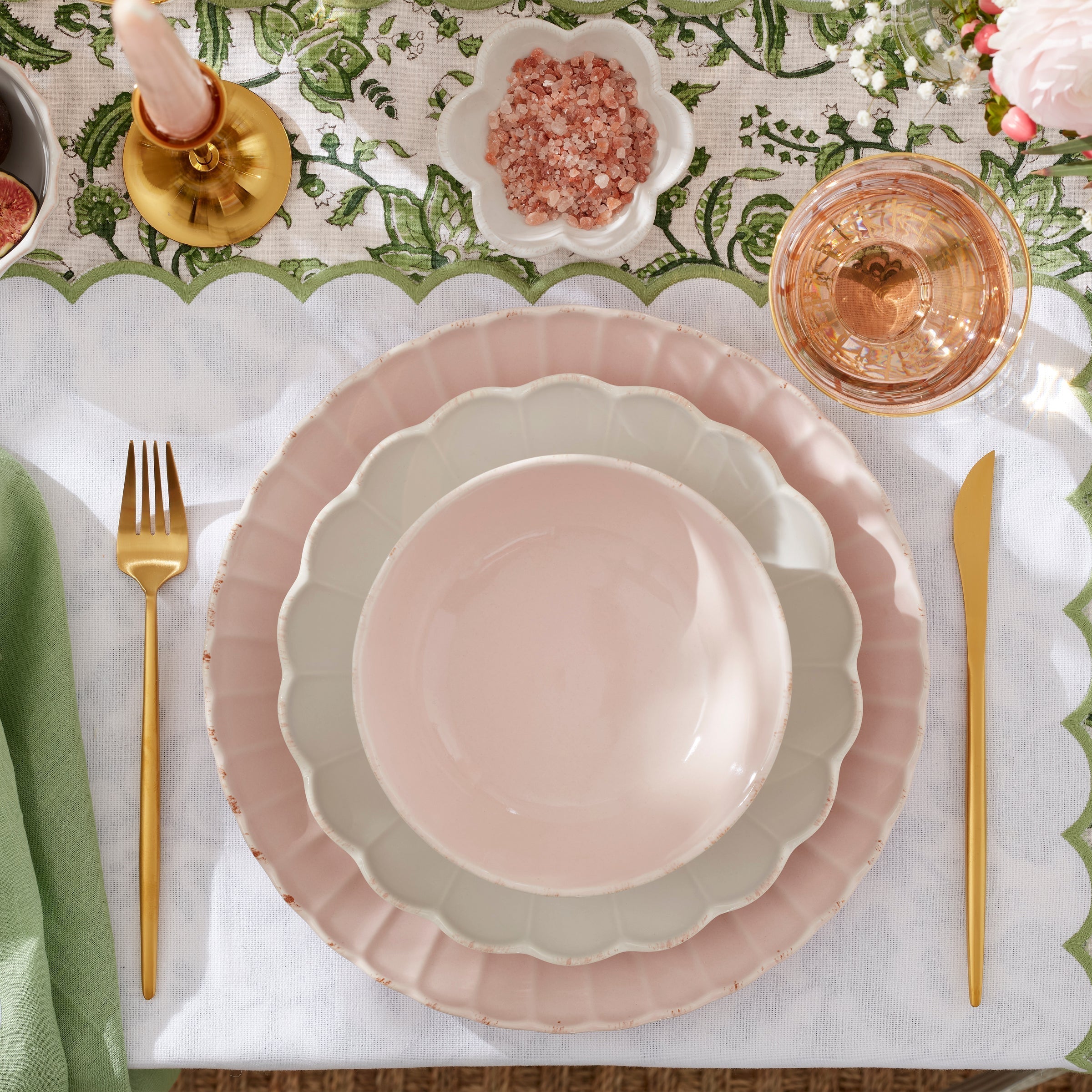 Lenox Fine Lenox Fine French Perle Scallop Blush 12-Piece Dinnerware Set - Image 5