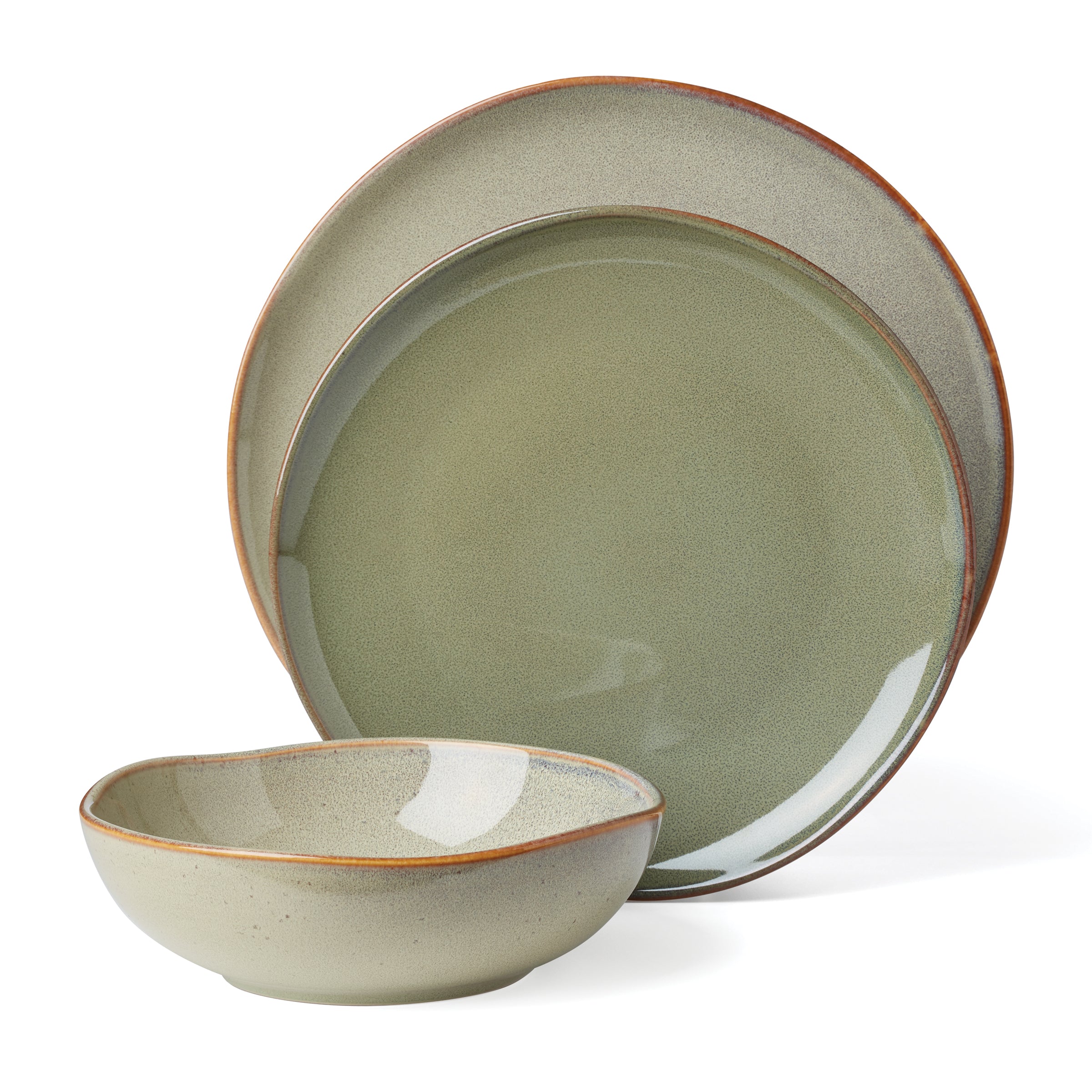 Lenox Fine Lenox Fine Organic Shades Sage Green 12-Piece Dinnerware Set - Image 5