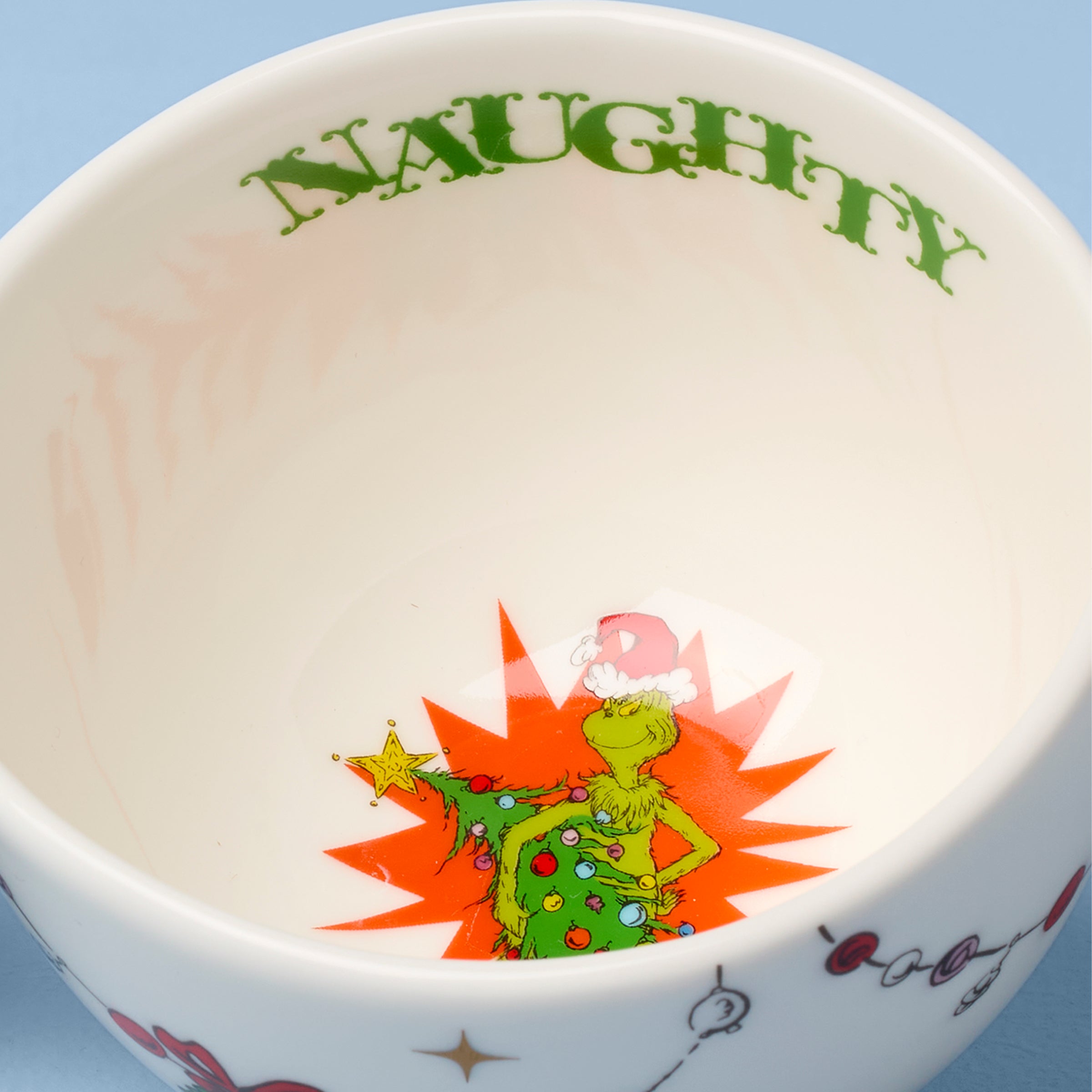 Lenox Fine Lenox Fine Merry Grinchmas Naughty or Nice Double Dip Bowl - Image 6