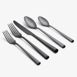 Lenox Fine Lenox Fine Gilda Black Satin 20-Piece Flatware Set