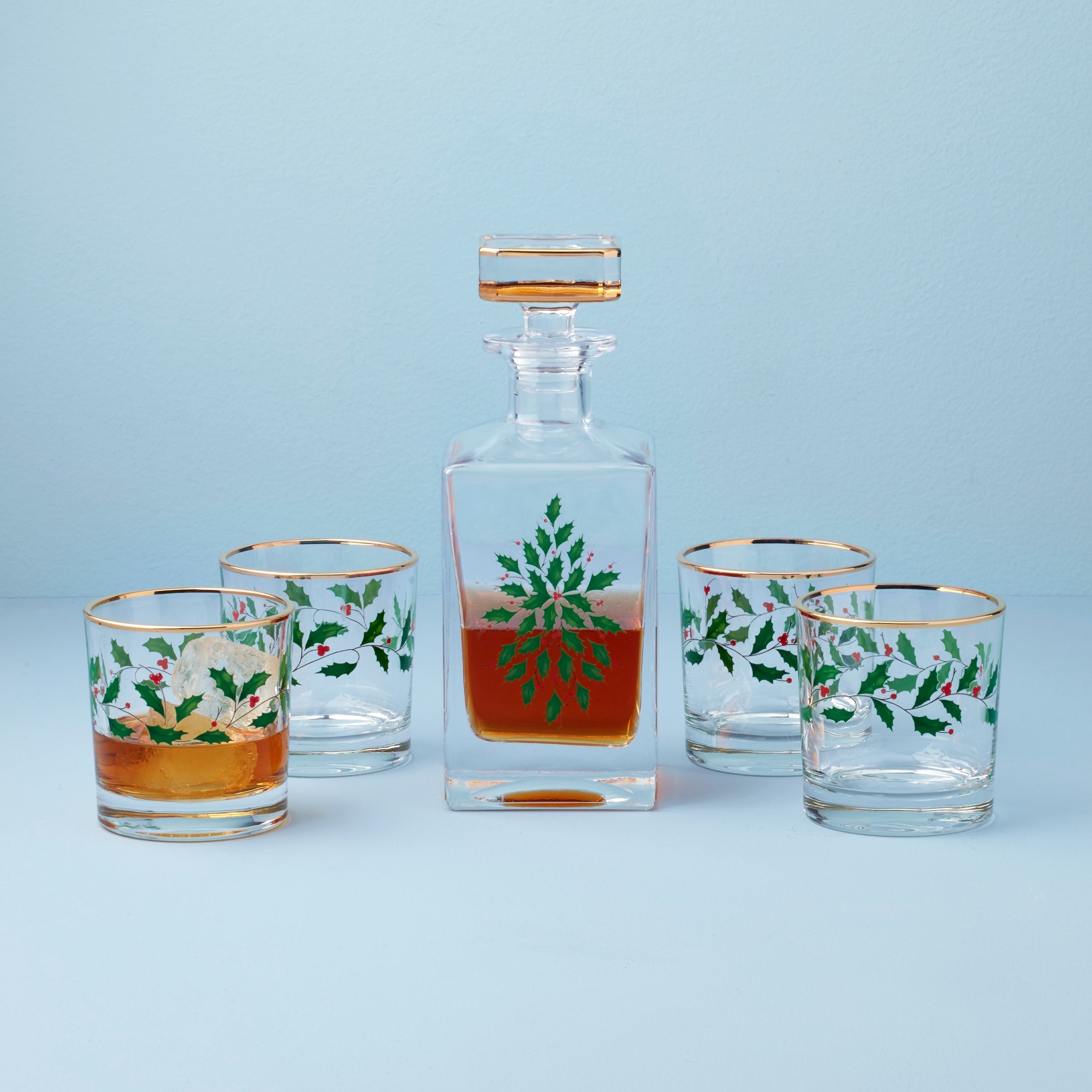Lenox Fine Lenox Fine Holiday 5-Piece Decanter & Whiskey Glass Set - Image 2