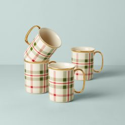 Lenox Fine Lenox Fine Holiday Plaid Mugs, Set of 4