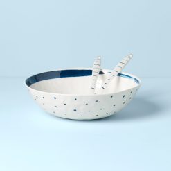 Lenox Fine Lenox Fine Blue Bay Melamine Salad Bowl With Servers