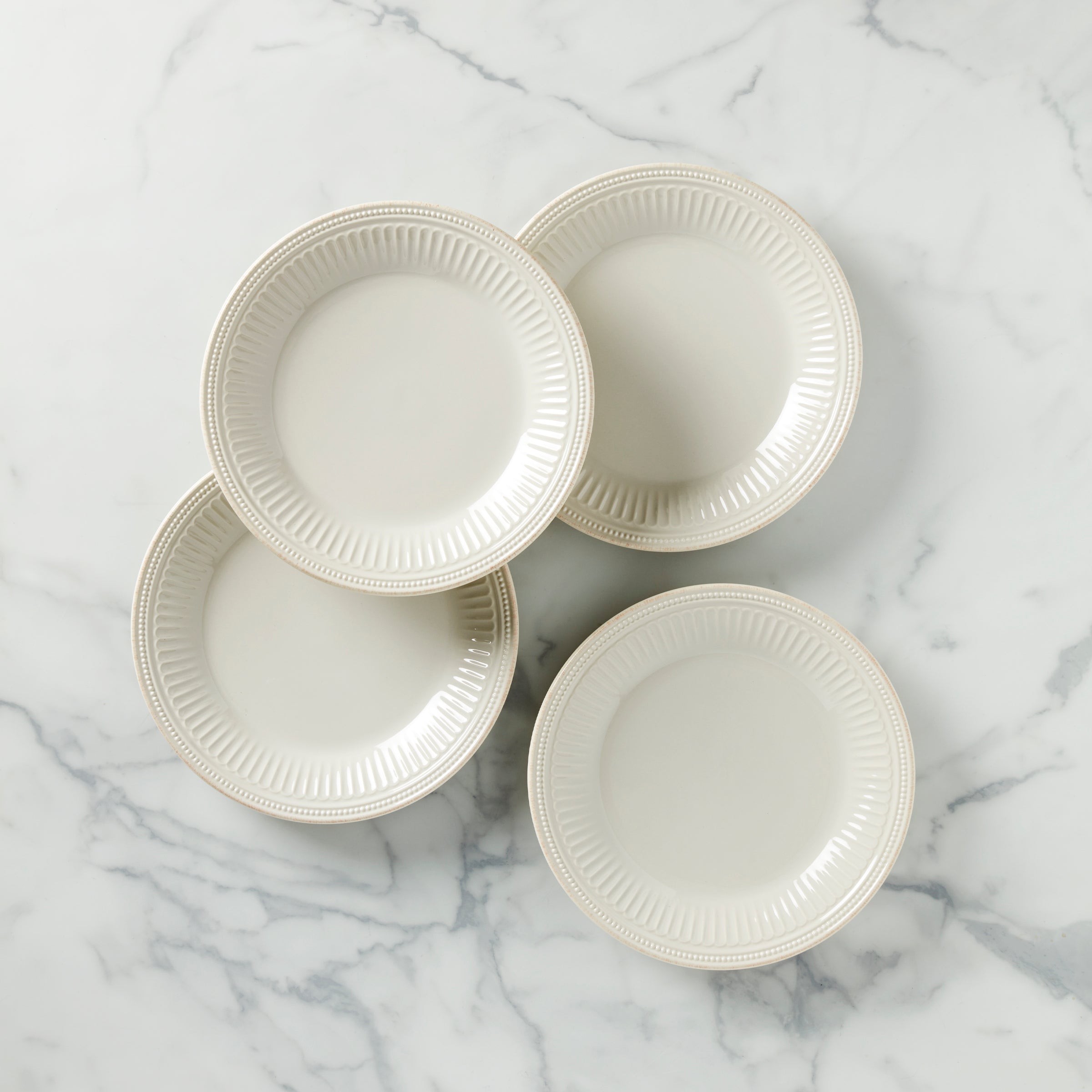 Lenox Fine Lenox Fine French Perle Groove White Dinner Plates, Set of 4