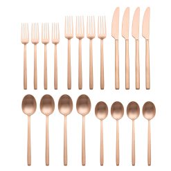 Alternative view of Lenox Fine Lenox Fine Dean Rose Gold Satin 20-Piece Flatware Set