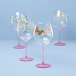 Lenox Fine Lenox Fine Butterfly Meadow Pink Decal Balloon, Set of 4