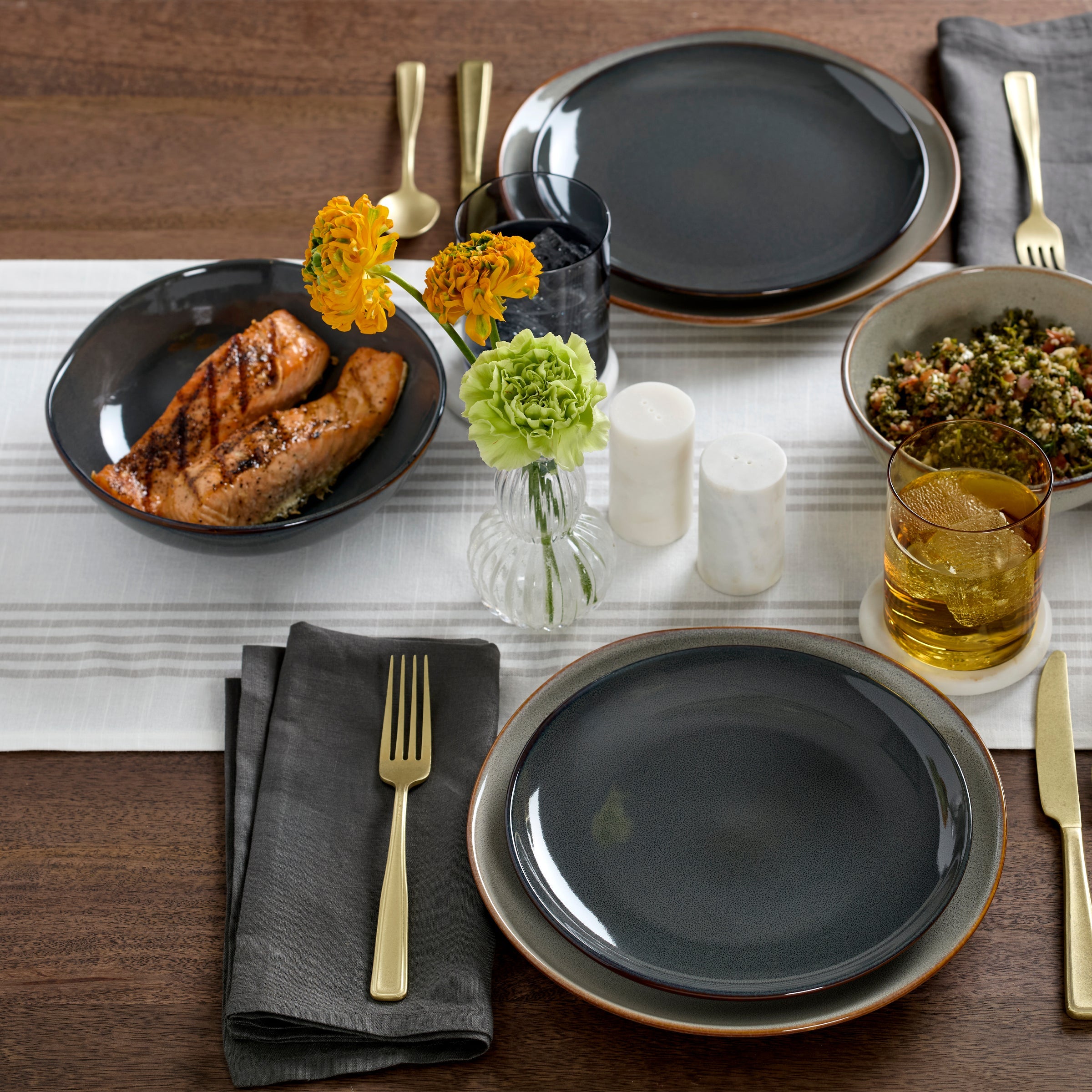 Lenox Fine Lenox Fine Organic Shades Gray 18-Piece Dinnerware Set - Image 3
