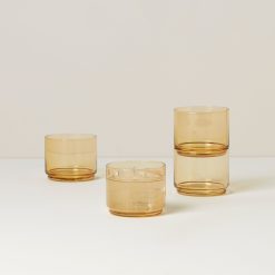 Lenox Fine Lenox Fine Tuscany Classics Stackable Amber Short Glasses, Set of 4