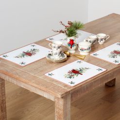 Lenox Fine Lenox Fine Winter Greetings Cardinal Cork Placemats, Set of 4