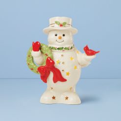 Lenox Fine Lenox Fine Happy Holly Days Snowman Holding Wreath Figurine