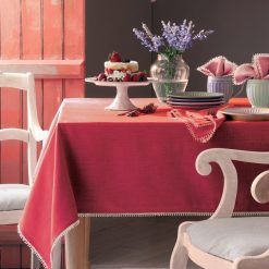 Alternative view of Lenox Fine Lenox Fine French Perle Red 60x84 Tablecloth