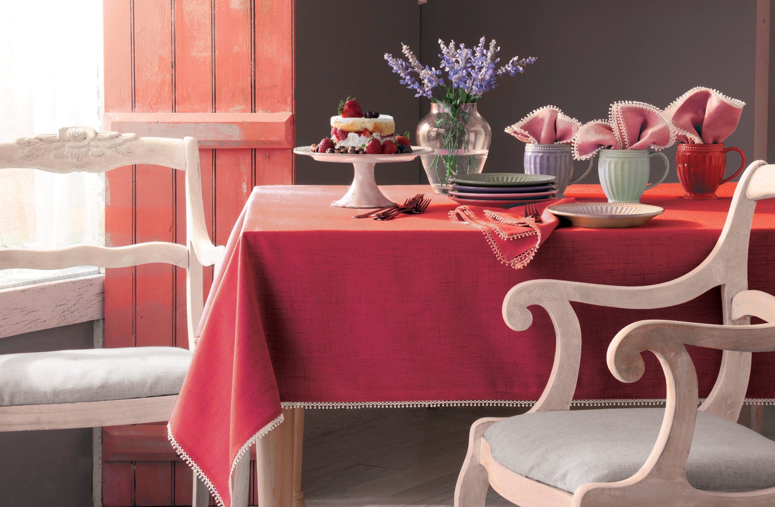 Lenox Fine Lenox Fine French Perle Red 60x84 Tablecloth - Image 2