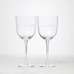 Lenox Fine Lenox Fine Pour Mine & Make It Last Wine Glasses, Set of 2
