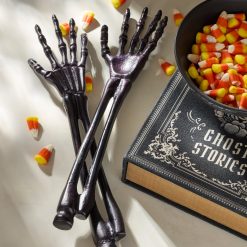 Alternative view of Lenox Fine Lenox Fine Vintro Halloween Skeleton Black Satin 2-Piece Salad Servers