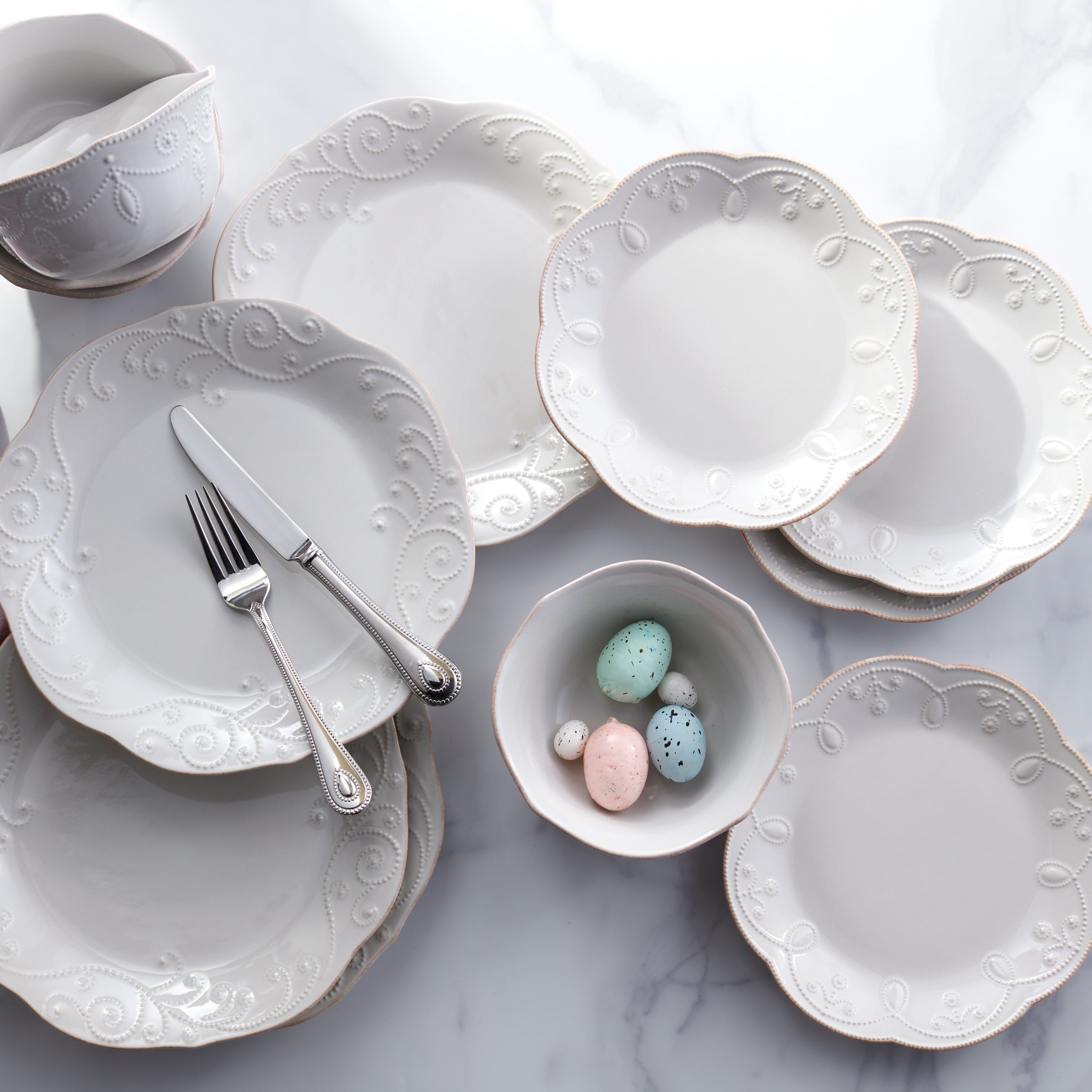 Lenox Fine Lenox Fine French Perle White 12-Piece Dinnerware Set - Image 2