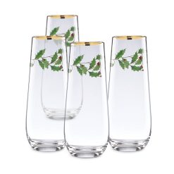 Alternative view of Lenox Fine Lenox Fine Holiday Stemless Flute Glasses, Set of 4