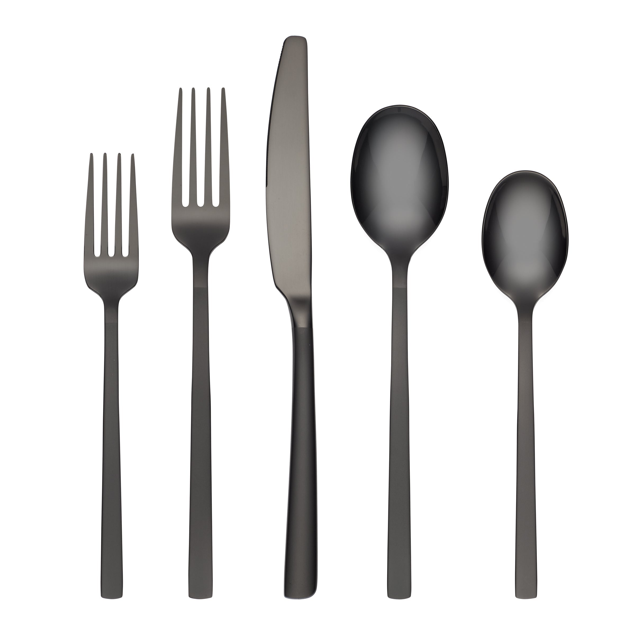 Lenox Fine Lenox Fine Beacon Black Sand Mirror 20-Piece Flatware Set
