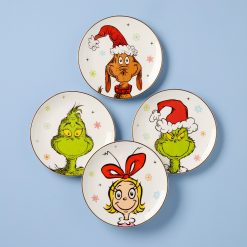 Lenox Fine Lenox Fine Merry Grinchmas Grinchie Grins Accent Plates, Set of 4