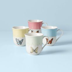 Lenox Fine Lenox Fine Butterfly Meadow Colors Mugs, Set of 4