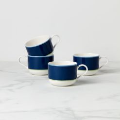 Lenox Fine Lenox Fine Make It Pop Navy & Green Mugs, Set of 4