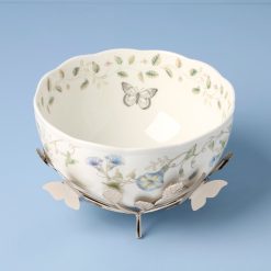 Alternative view of Lenox Fine Lenox Fine Butterfly Meadow 25th Anniversary Bowl with Stand