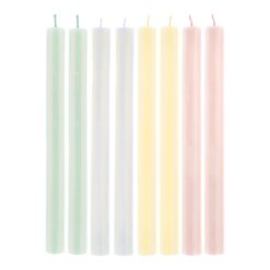 Lenox Fine Lenox Fine Pastel Striped Table Candles, Set of 8