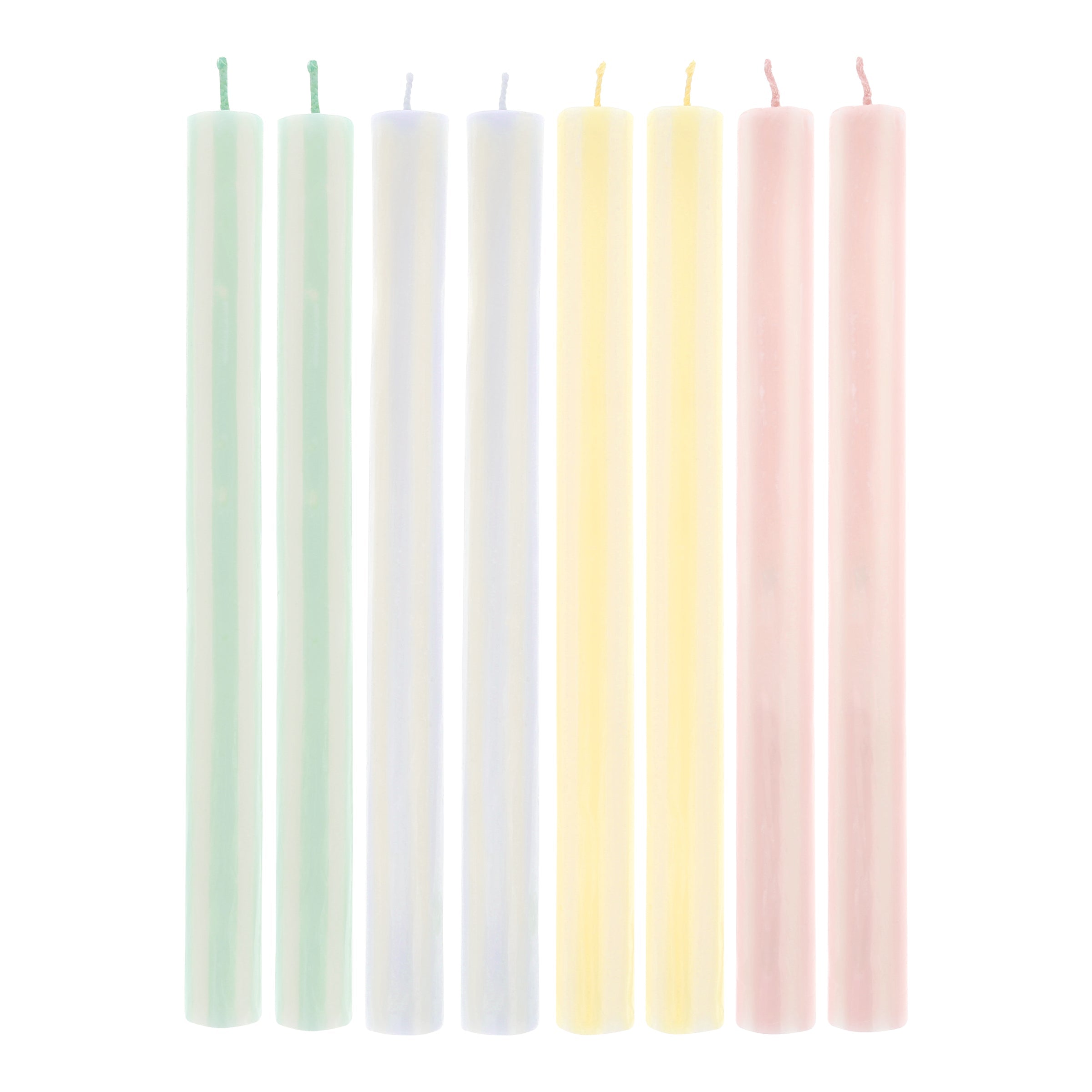 Lenox Fine Lenox Fine Pastel Striped Table Candles, Set of 8