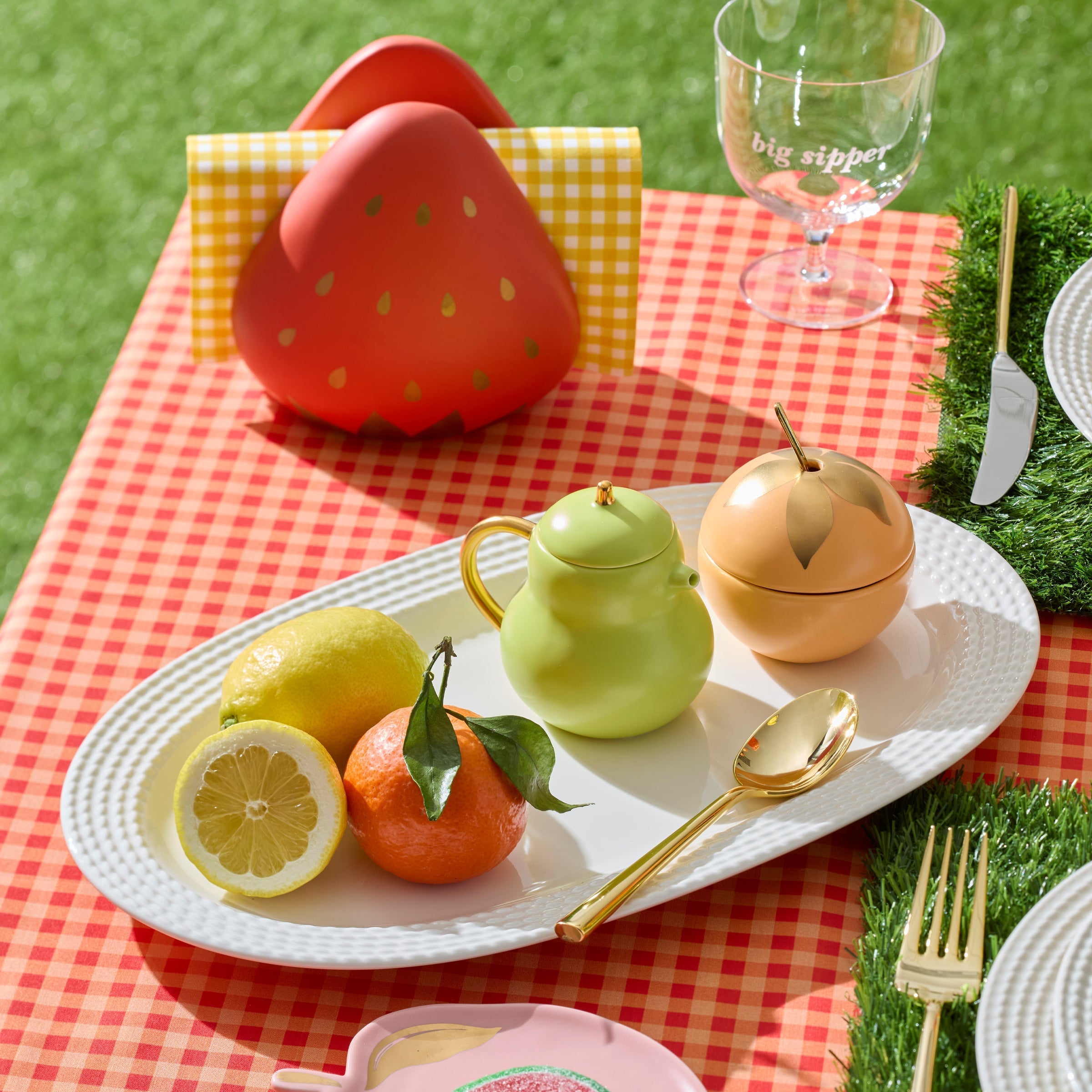 Lenox Fine Lenox Fine Tutti Fruity Pear & Orange Sugar & Creamer Set - Image 2