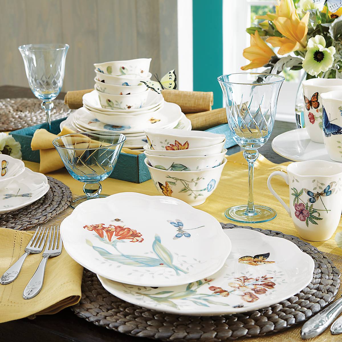 Lenox Fine Lenox Fine Butterfly Meadow 28-Piece Dinnerware Set - Image 16