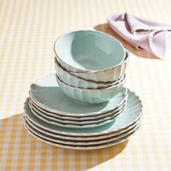 Alternative view of Lenox Fine Lenox Fine French Perle Scallop Ice Blue 12-Piece Dinnerware Set