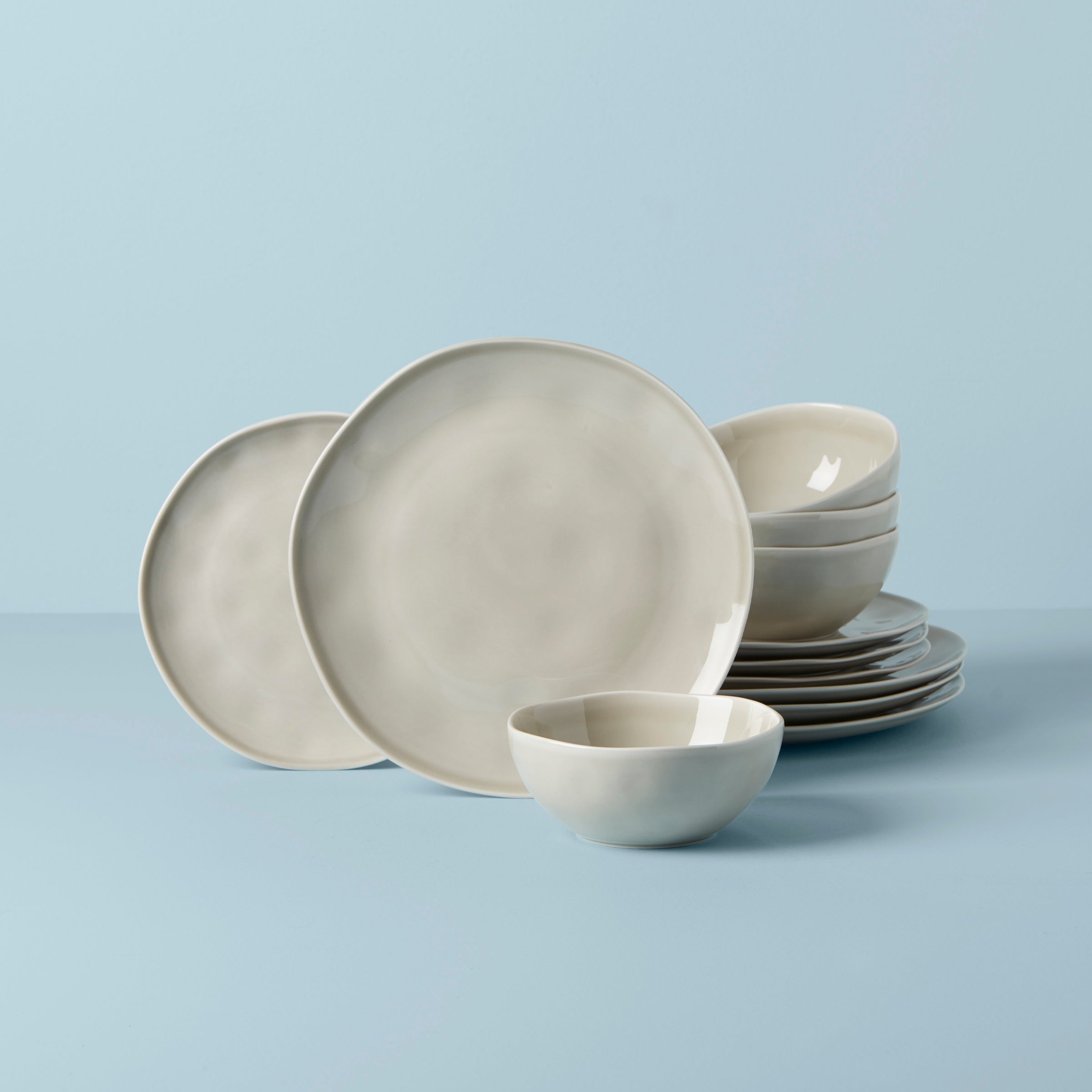 Lenox Fine Lenox Fine Bay Colors Grey 12-Piece Dinnerware Set