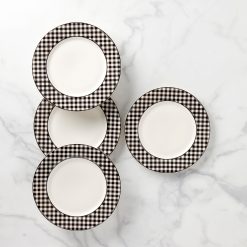 Lenox Fine Lenox Fine Gingham Black Dinner Plates, Set of 4