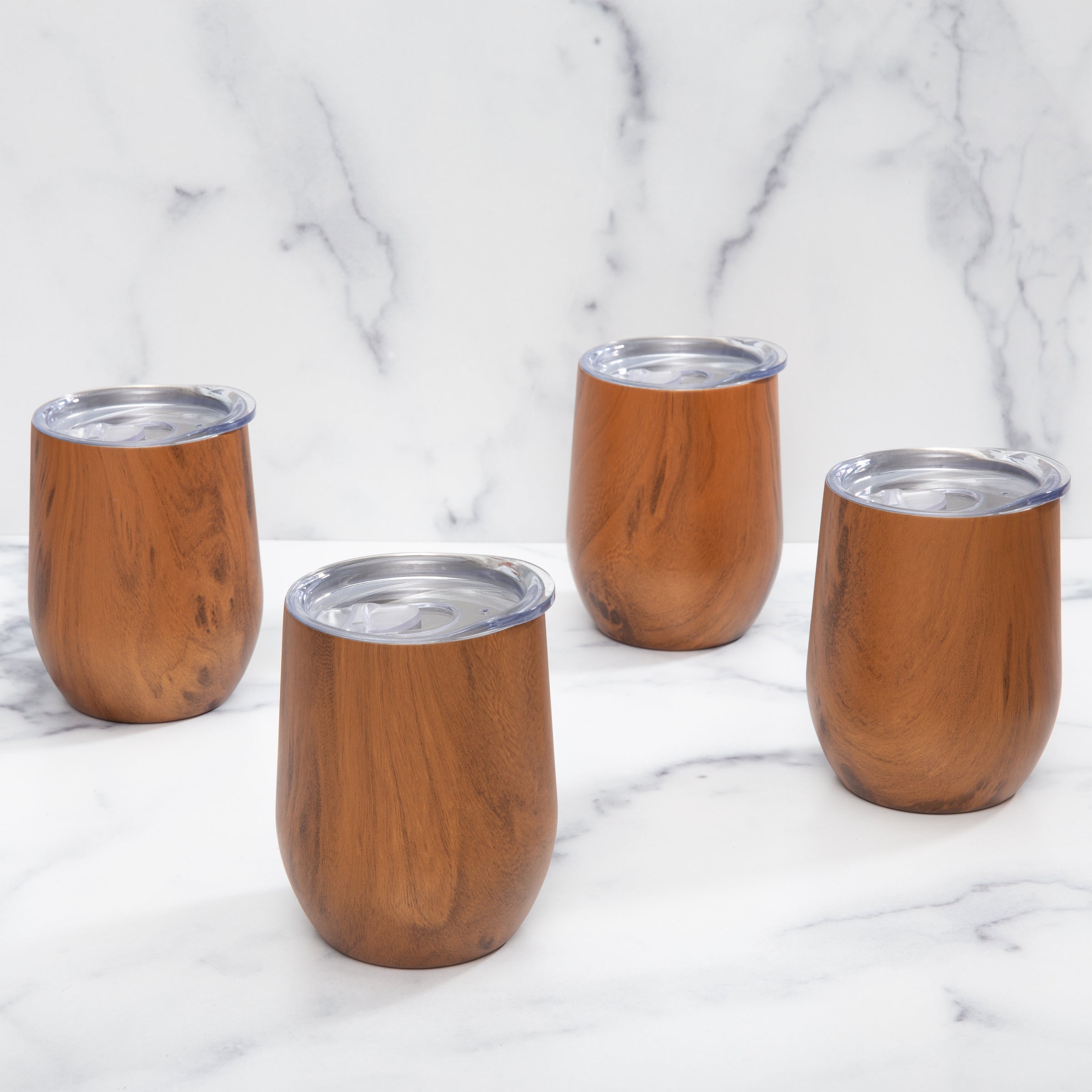 Lenox Fine Lenox Fine Insulated Woodgrain Wine Tumblers, Set of 4 - Image 3