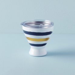 Lenox Fine Lenox Fine Blue Bay Stripe Stainless Steel Cocktail Tumbler