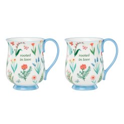 Lenox Fine Lenox Fine First Blooms Blue Mugs, Set of 2