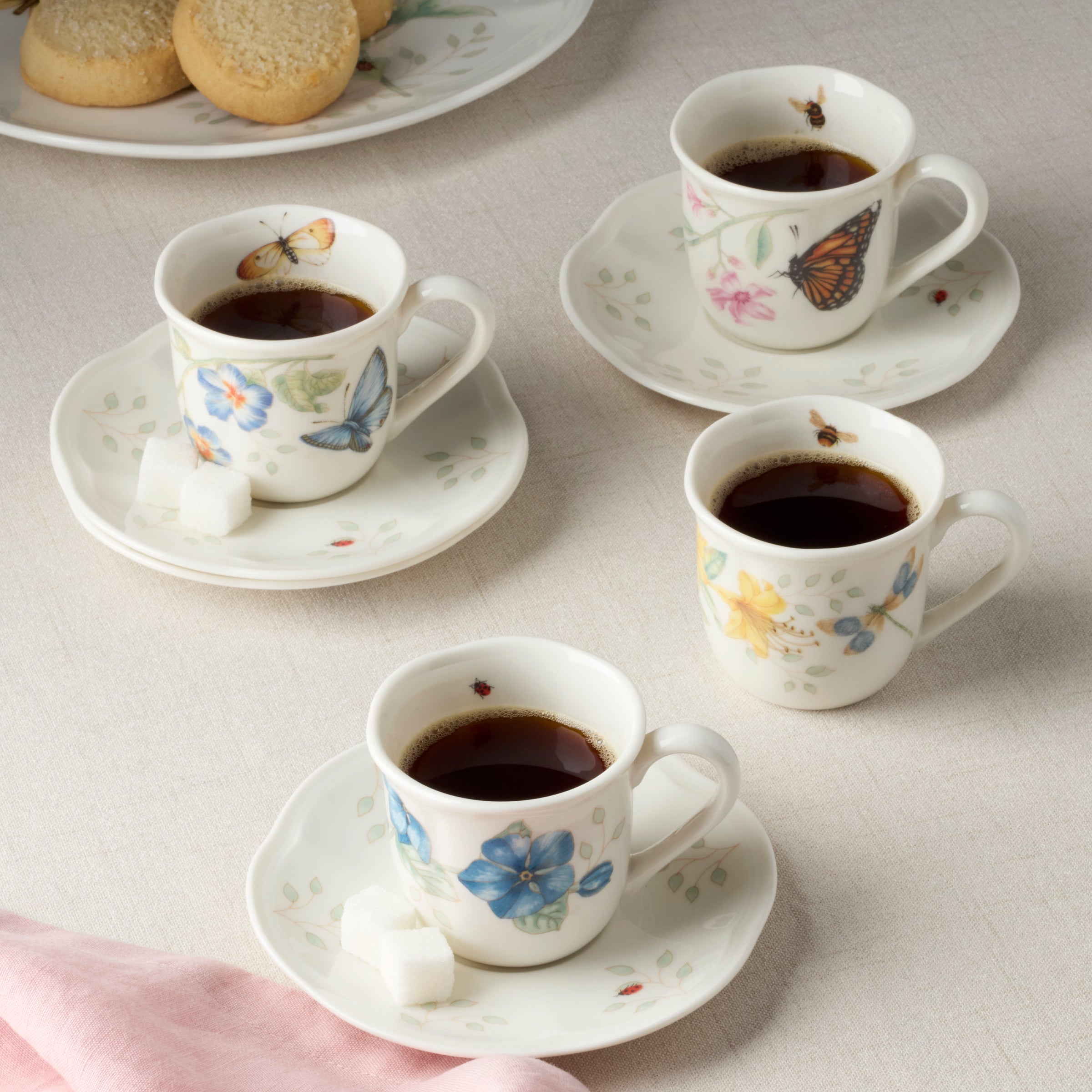 Lenox Fine Lenox Fine Butterfly Meadow Espresso Cup & Saucers, Set of 4 - Image 3
