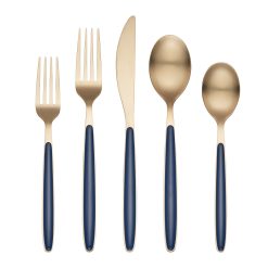 Alternative view of Lenox Fine Lenox Fine Kiernan Champagne Satin Navy Handle 20-Piece Flatware Set