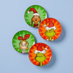 Lenox Fine Lenox Fine Merry Grinchmas Tidbit Plates, Set of 4