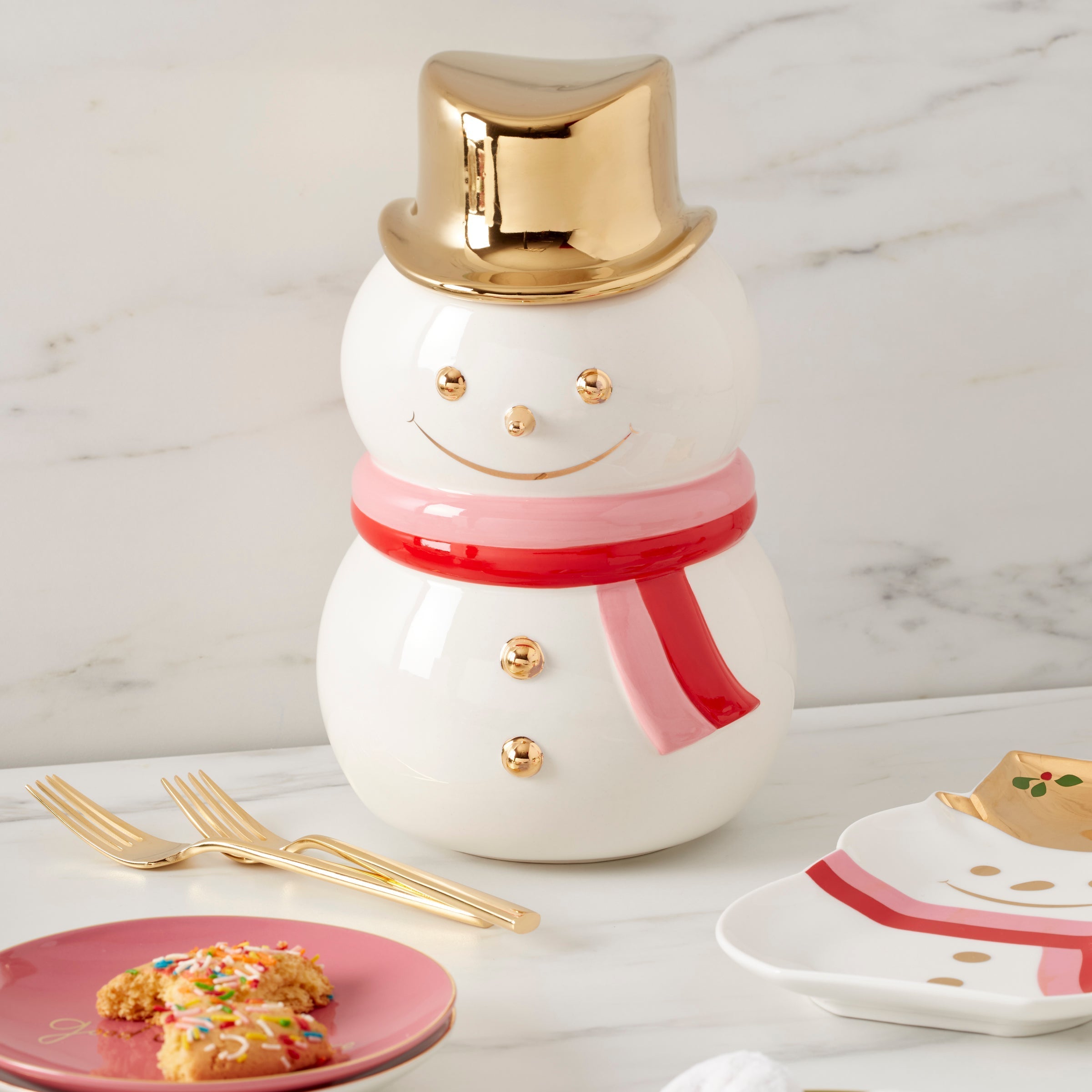Lenox Fine Lenox Fine Be Jolly Snowman Cookie Jar - Image 3