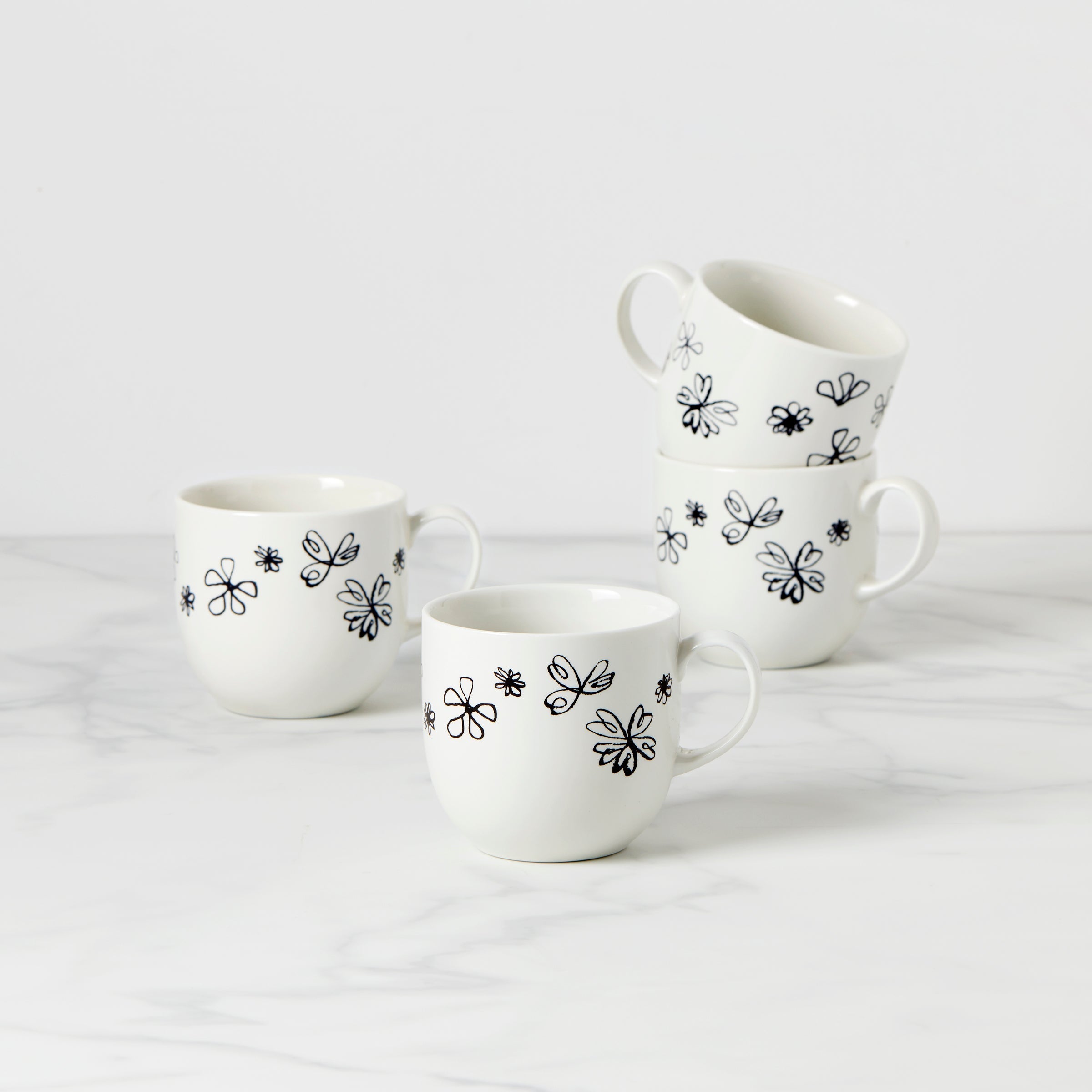 Lenox Fine Lenox Fine Garden Doodle Mugs, Set of 4