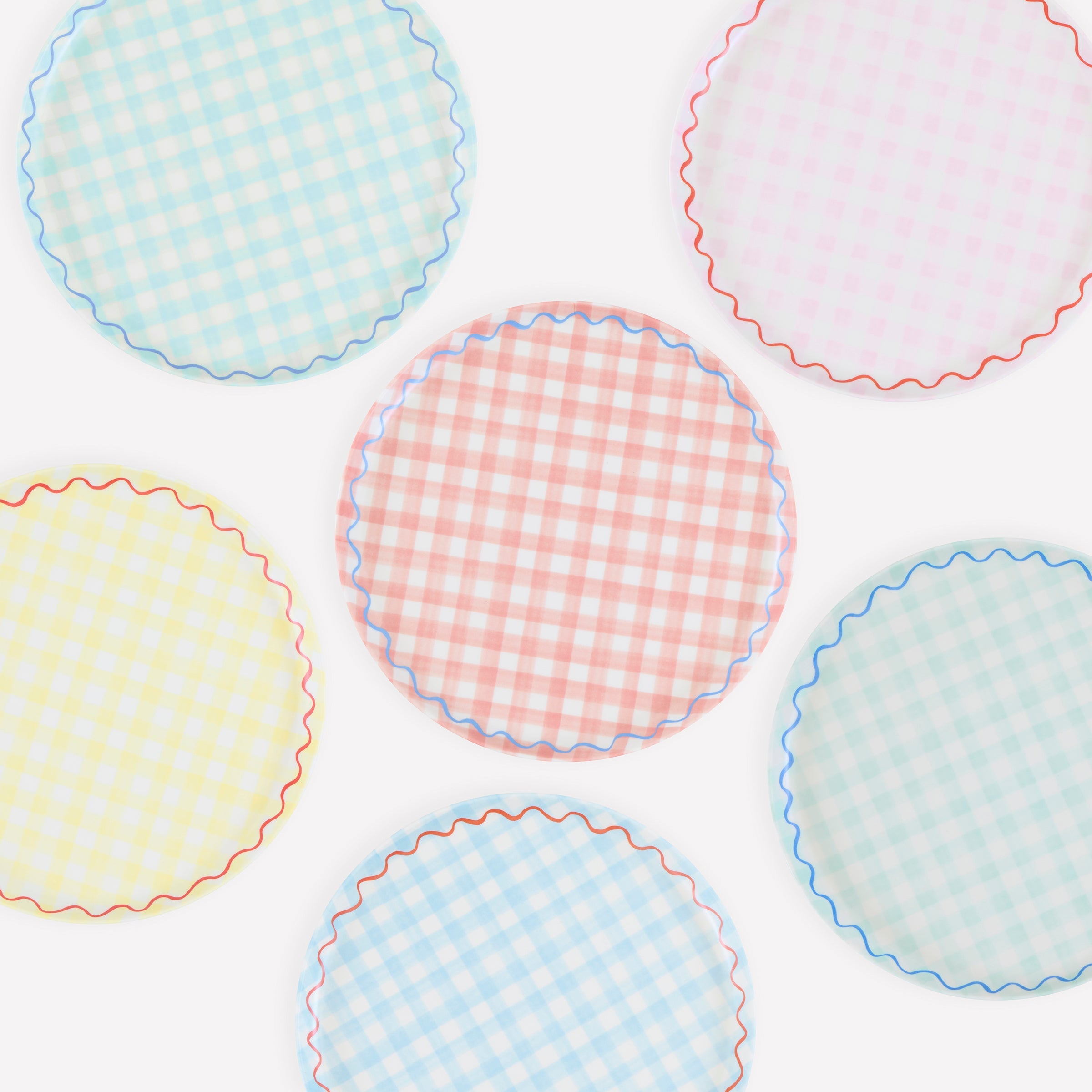 Lenox Fine Lenox Fine Gingham Reusable Small Plates, Set of 6