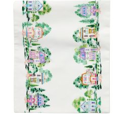 Alternative view of Lenox Fine Lenox Fine Lenox Spice Village Print Embroidered 14x70 Table Runner