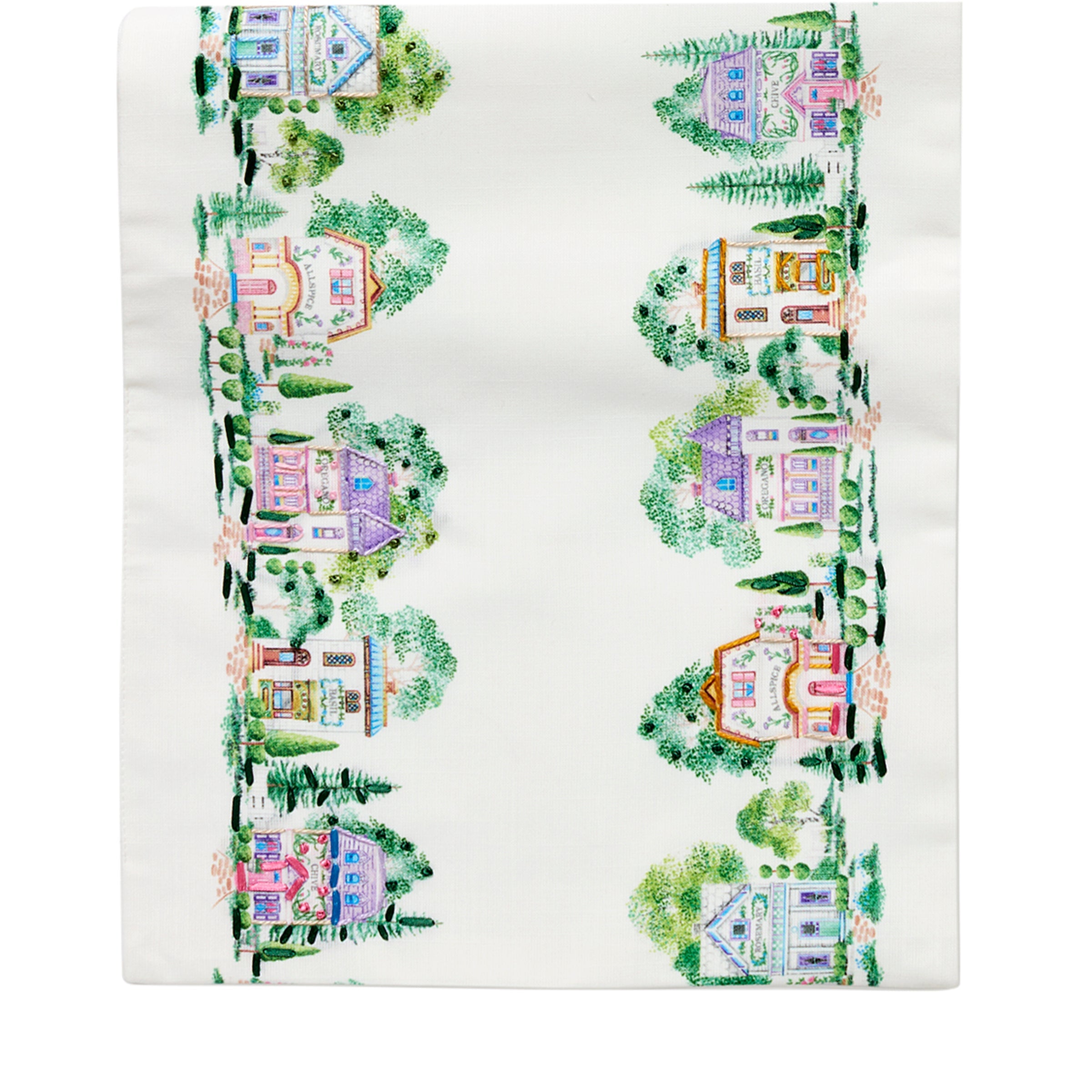 Lenox Fine Lenox Fine Lenox Spice Village Print Embroidered 14x70 Table Runner - Image 2