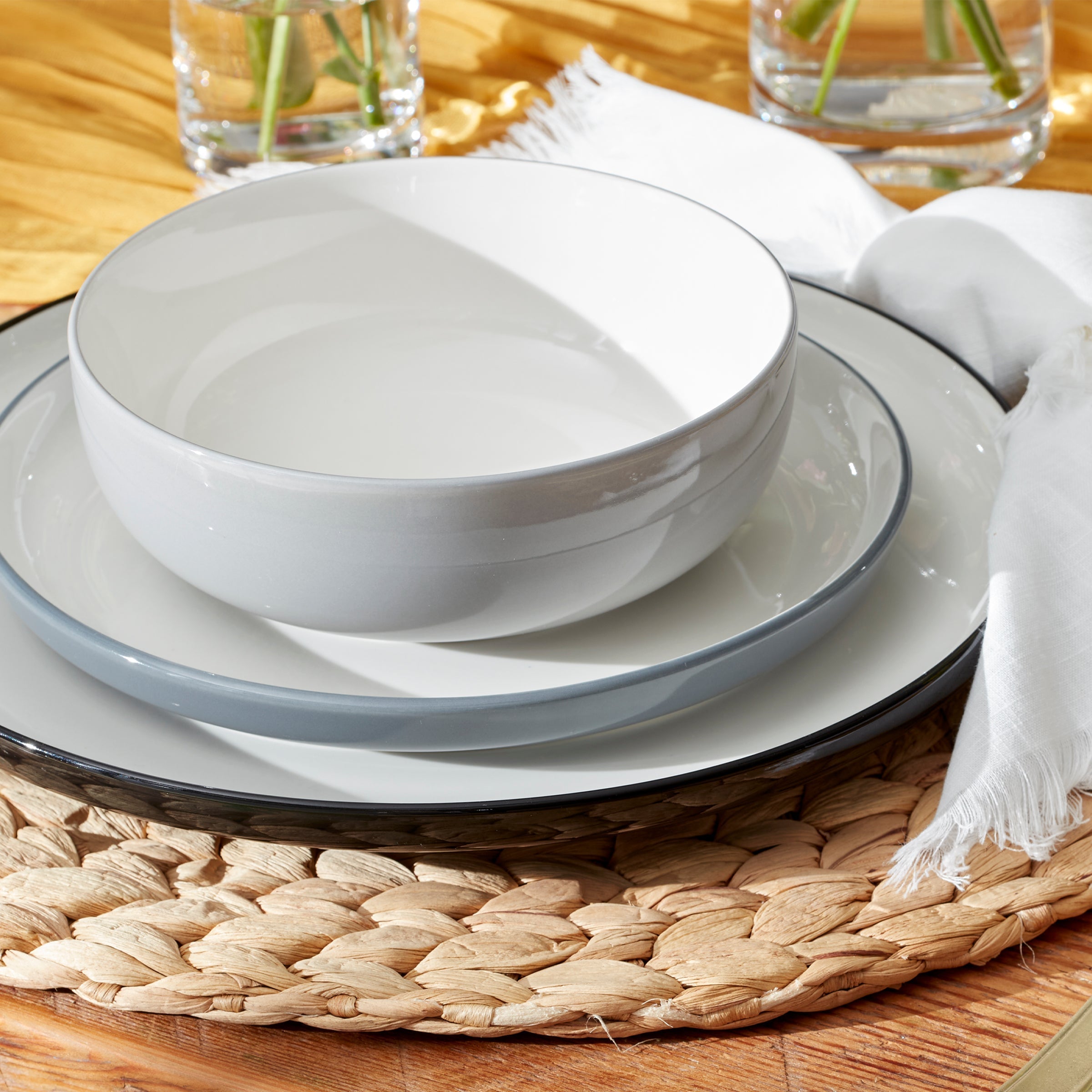 Lenox Fine Lenox Fine 24 Seven Colors Pumice 12-Piece Dinnerware Set - Image 4