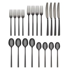 Alternative view of Lenox Fine Lenox Fine Beacon Black Sand Mirror 20-Piece Flatware Set