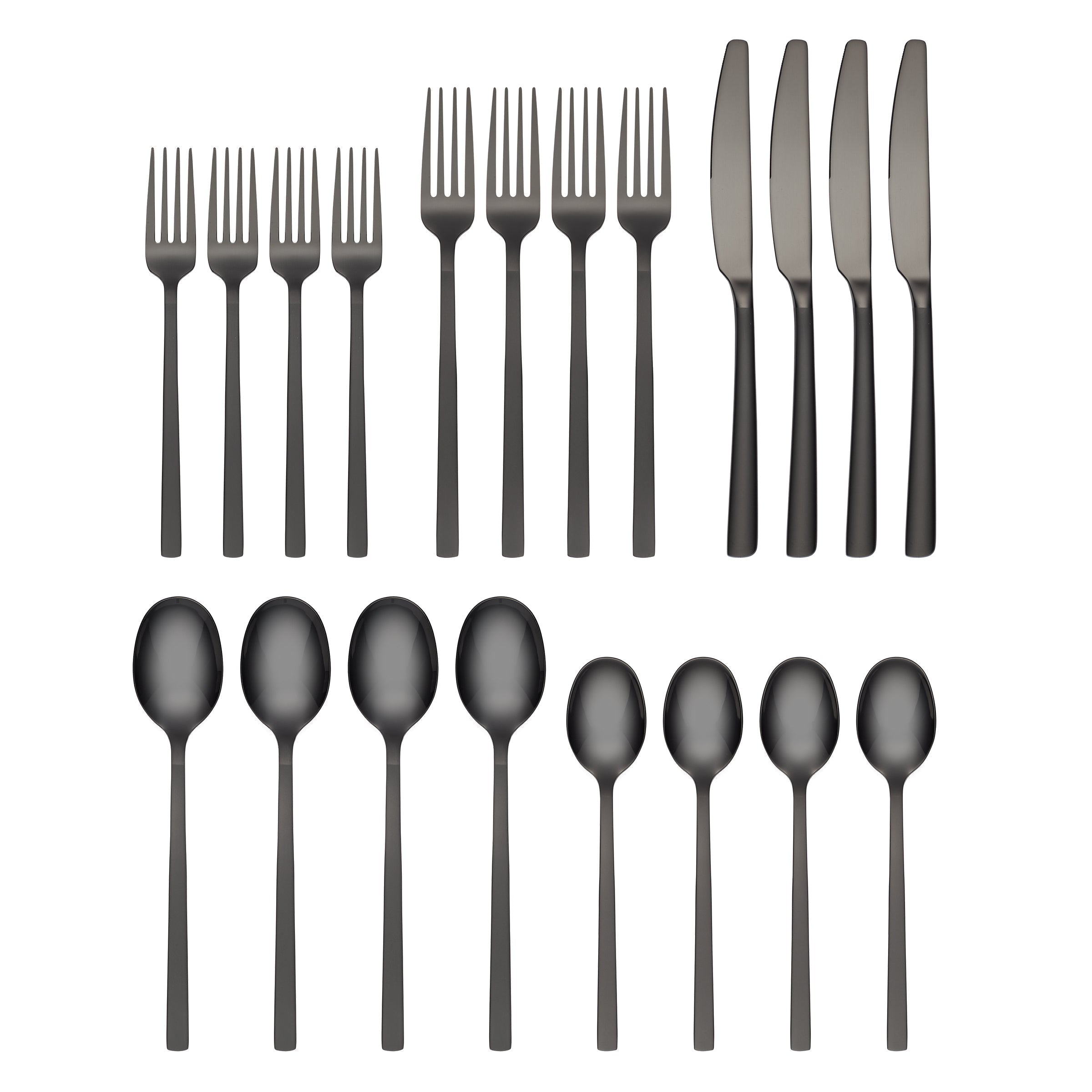 Lenox Fine Lenox Fine Beacon Black Sand Mirror 20-Piece Flatware Set - Image 2