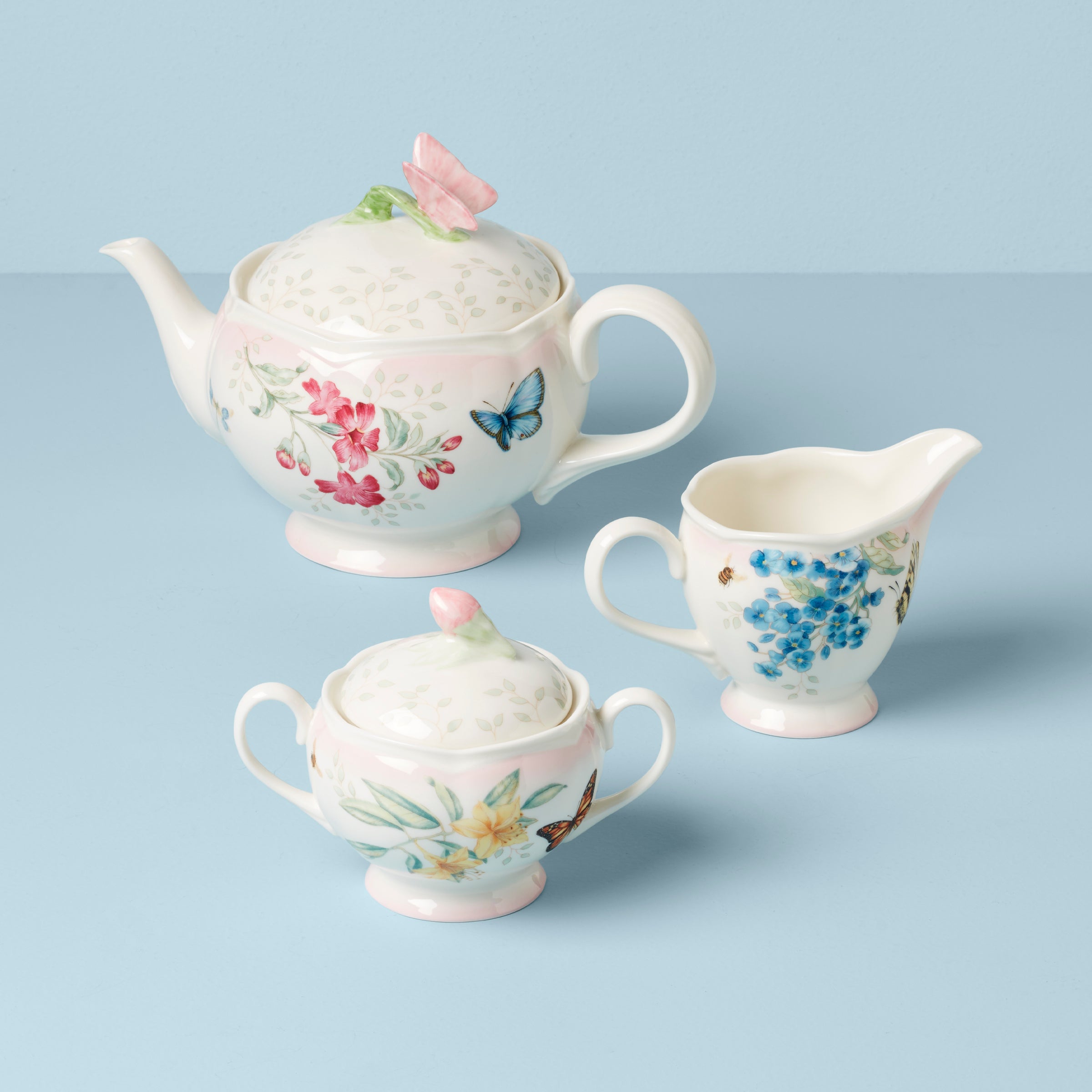 Lenox Fine Lenox Fine Butterfly Meadow Pink Ombre 5-Piece Tea Set - Image 2