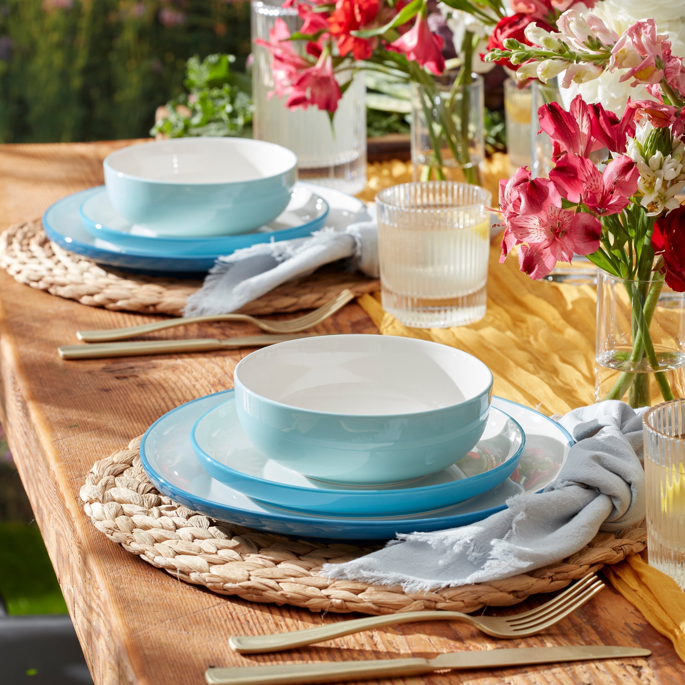 Lenox Fine Lenox Fine 24 Seven Colors Turquoise 12-Piece Dinnerware Set - Image 3