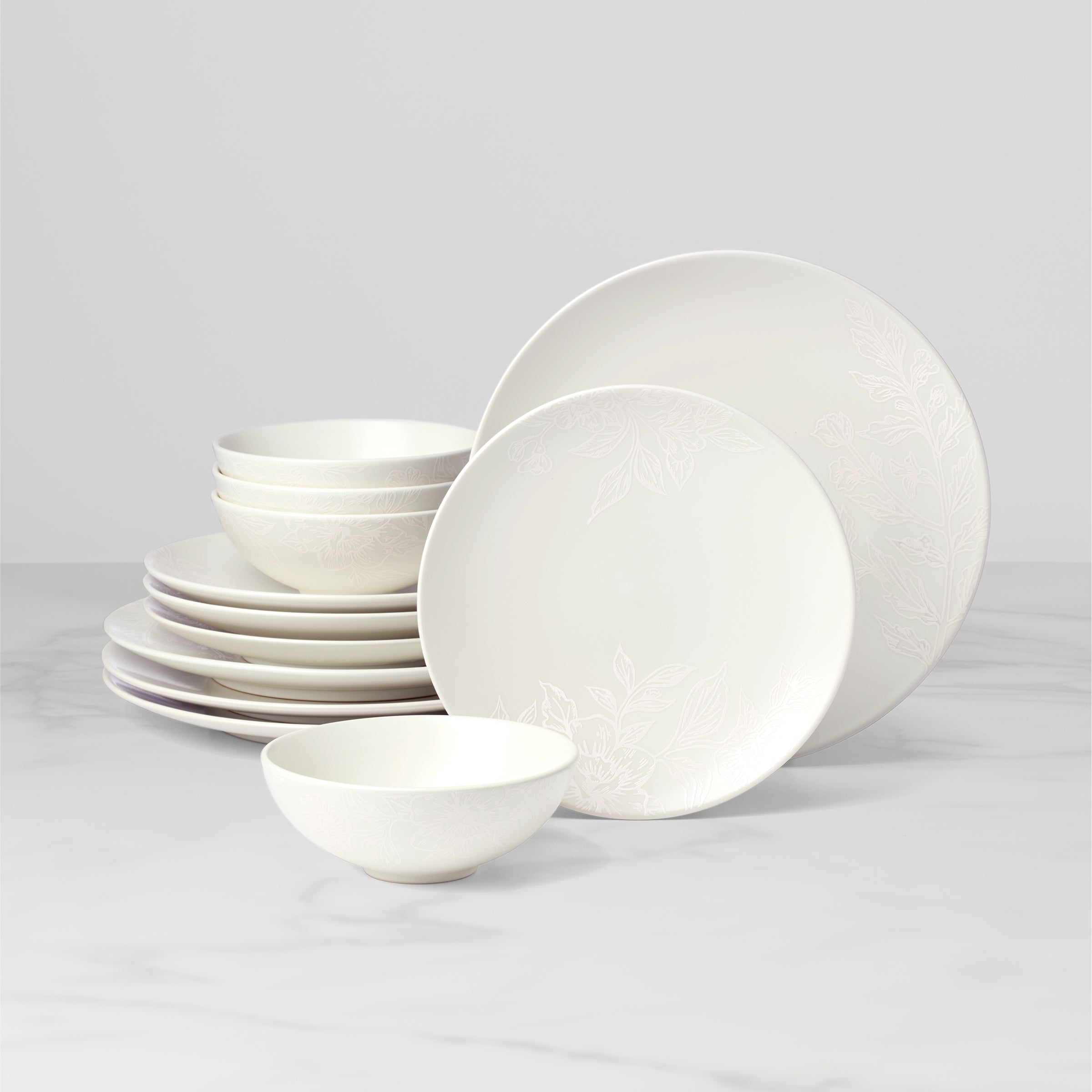 Lenox Fine Lenox Fine Roseto White 12-Piece Dinnerware Set