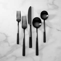 Lenox Fine Lenox Fine Modulus Black Satin 20-Piece Flatware Set